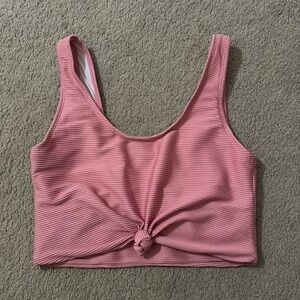 Women’s Pink Knot-Front Bikini Top